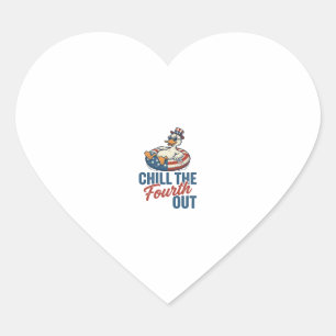 Patriotic Duck Fourth of July Floatie Shirt Design Heart Sticker