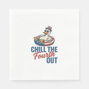 Patriotic Duck Fourth of July Floatie Shirt Design Napkin