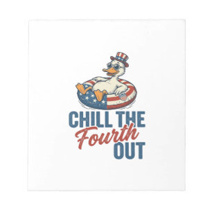 Patriotic Duck Fourth of July Floatie Shirt Design Notepad