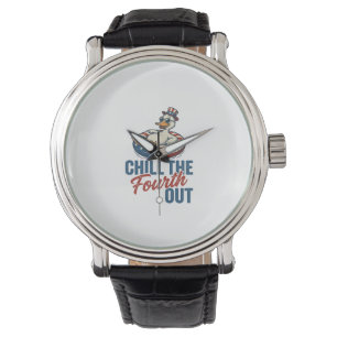 Patriotic Duck Fourth of July Floatie Shirt Design Watch