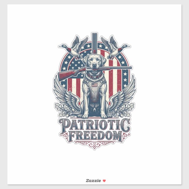 Patriotic Duck Hunter Dog Vector Graphic Tee_1 (Sheet)