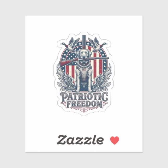 Patriotic Duck Hunter Dog Vector Graphic Tee_1 (Sheet)