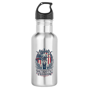 Patriotic Duck Hunter Dog Vector Graphic Tee_1 532 Ml Water Bottle