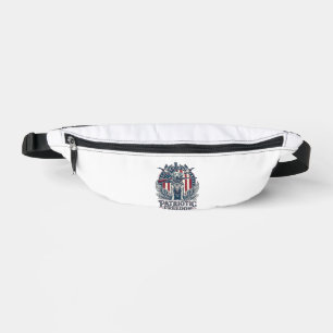 Patriotic Duck Hunter Dog Vector Graphic Tee_1 Bum Bags