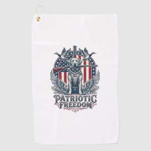 Patriotic Duck Hunter Dog Vector Graphic Tee_1 Golf Towel