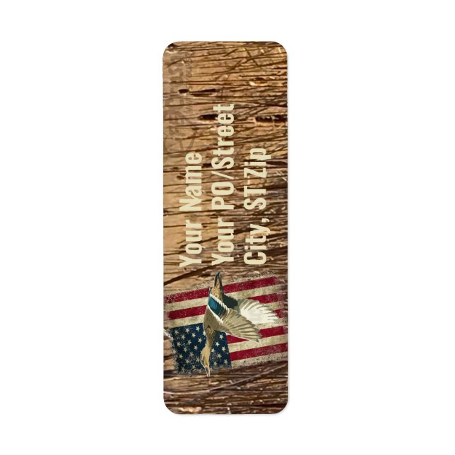 Patriotic Duck Hunting Return Address Labels (Front)