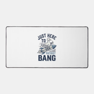 Patriotic Duck Rocket Vintage Vector Shirt Design_ Desk Mat