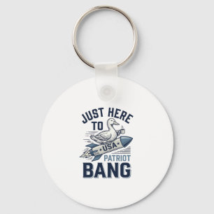 Patriotic Duck Rocket Vintage Vector Shirt Design_ Key Ring