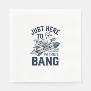 Patriotic Duck Rocket Vintage Vector Shirt Design_ Napkin