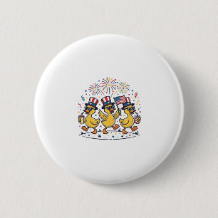 Patriotic Duck Trio Vintage 4th of July Shirt Desi 6 Cm Round Badge