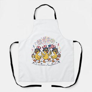 Patriotic Duck Trio Vintage 4th of July Shirt Desi Apron