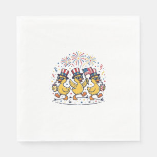 Patriotic Duck Trio Vintage 4th of July Shirt Desi Napkin