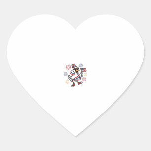Patriotic Duck Vintage Engraving T-Shirt Design_1 Heart Sticker