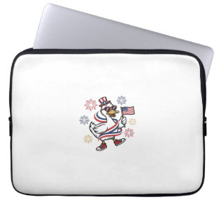 Patriotic Duck Vintage Engraving T-Shirt Design_1 Laptop Sleeve