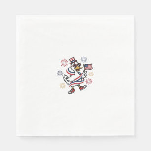Patriotic Duck Vintage Engraving T-Shirt Design_1 Napkin