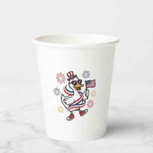 Patriotic Duck Vintage Engraving T-Shirt Design_1 Paper Cups