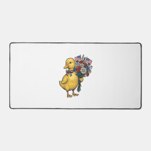 Patriotic Duckling Flower Bouquet Vintage Shirt De Desk Mat