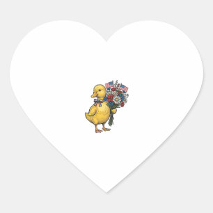 Patriotic Duckling Flower Bouquet Vintage Shirt De Heart Sticker