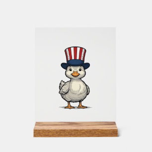 Patriotic Duckling Vintage 4th of July Shirt Desig Acrylic Sign
