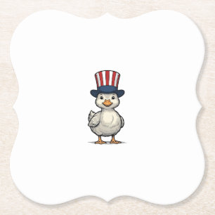 Patriotic Duckling Vintage 4th of July Shirt Desig Paper Coaster