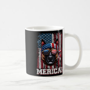 Patriotic Dutch Shepherd Dog Lover Us Flag Indepen Coffee Mug
