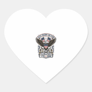 Patriotic Eagle 250 Years Vintage Freedom Heart Sticker