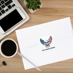 Patriotic Eagle 250th Anniv America Independence Square Sticker