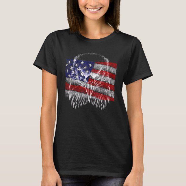 Patriotic Eagle  4th Of July Us American Flag Usa  T-Shirt (Front)