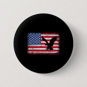 Patriotic Eagle 4th Of July Usa American Flag 2 6 Cm Round Badge