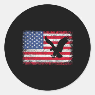 Patriotic Eagle 4th Of July Usa American Flag 2 Classic Round Sticker