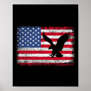 Patriotic Eagle 4th Of July Usa American Flag 2 Poster