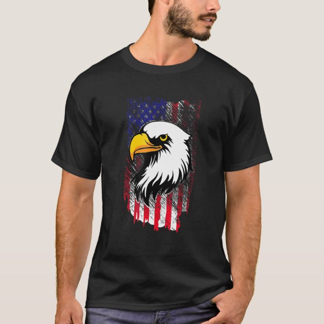 Patriotic Eagle  4th of July USA American Flag  2 T-Shirt (Front)