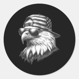 Patriotic Eagle 4th Of July Usa American Flag Classic Round Sticker