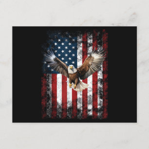 Patriotic Eagle 4th of July USA American Flag Enclosure Card