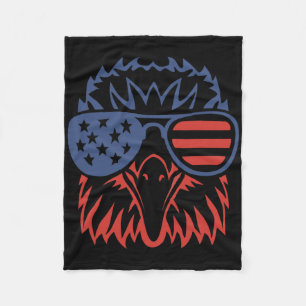 Patriotic Eagle 4th Of July Usa American Flag Fleece Blanket