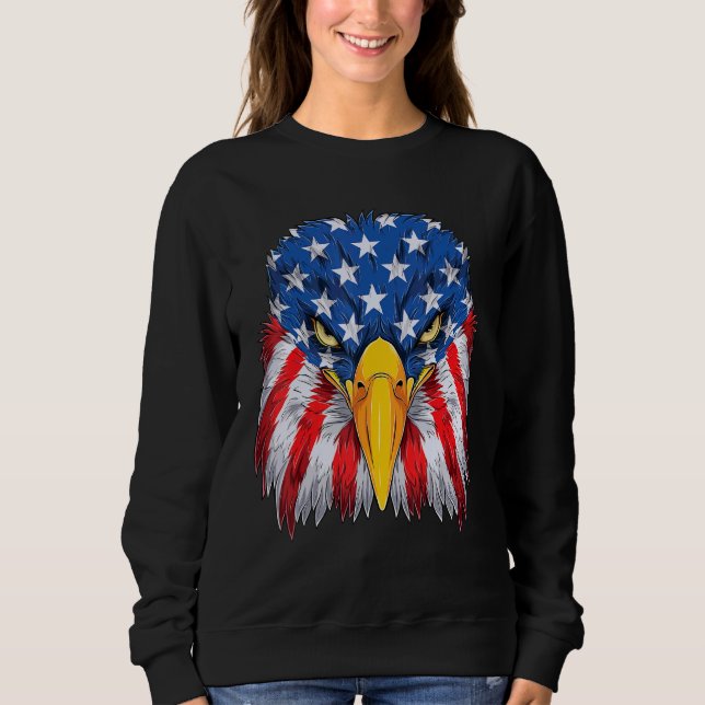 Patriotic Eagle 4th Of July Usa American Flag Meri Sweatshirt (Front)