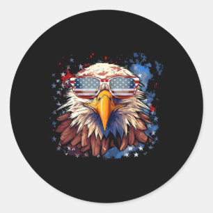 Patriotic Eagle 4th Of July Usa Flag Independence Classic Round Sticker