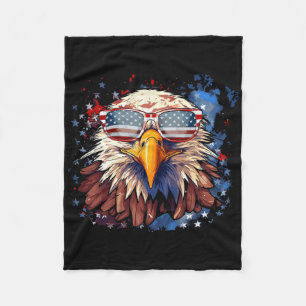 Patriotic Eagle 4th Of July Usa Flag Independence Fleece Blanket