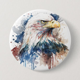 Patriotic Eagle 7.5 Cm Round Badge