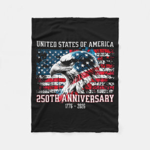 Patriotic Eagle American Flag 250th Anniversary Fleece Blanket