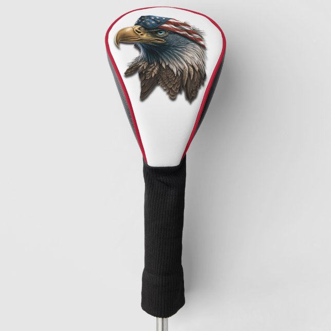Patriotic Eagle American Flag 4th of July Golf Head Cover (Front)