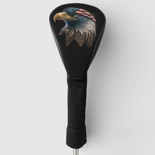 Patriotic Eagle American Flag 4th of July Golf Head Cover (Front)
