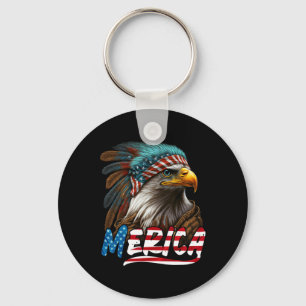 Patriotic Eagle American Flag 4th Of July Merica 2 Key Ring