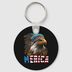 Patriotic Eagle American Flag 4th Of July Merica 3 Key Ring