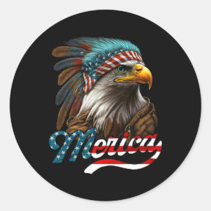 Patriotic Eagle American Flag 4th Of July Merica Classic Round Sticker