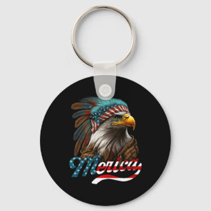Patriotic Eagle American Flag 4th Of July Merica  Key Ring