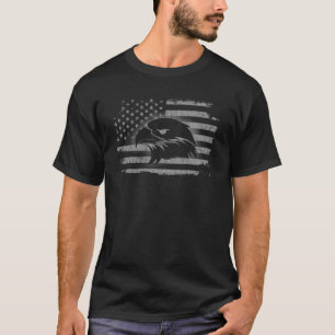 Patriotic Eagle American Flag Cool Wild Animals T-Shirt