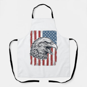 Patriotic Eagle American Flag Vintage Engraving_1 Apron