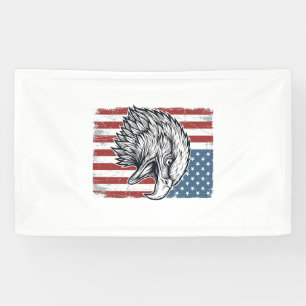 Patriotic Eagle American Flag Vintage Engraving_1 Banner