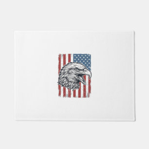 Patriotic Eagle American Flag Vintage Engraving_1 Doormat